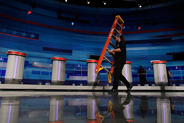 empty debate stage empty debate stage